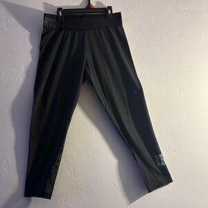 PINK Victoria's Secret Black/Dark Gray Capris with Mesh inside legs Size med